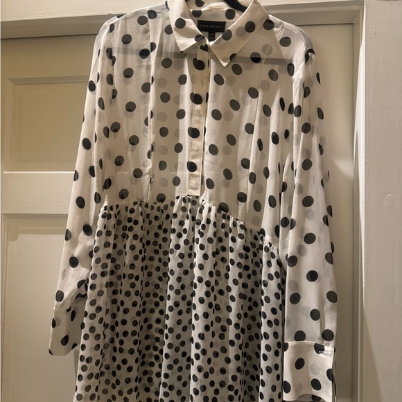 LANE BRYANT polka dot blouse - Picture 1 of 5